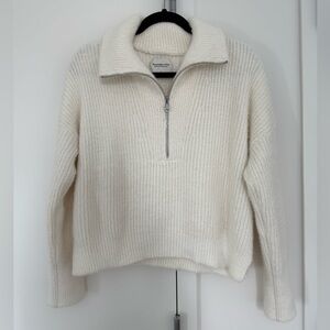 Abercrombie & Fitch White Half-Zip Sweater